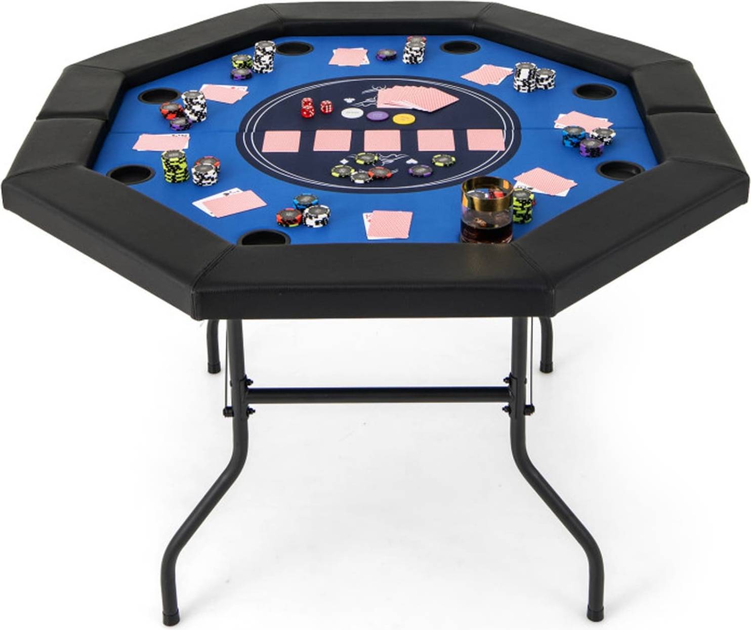 Sugift 48-in Foldable Poker Table with Padded Rails