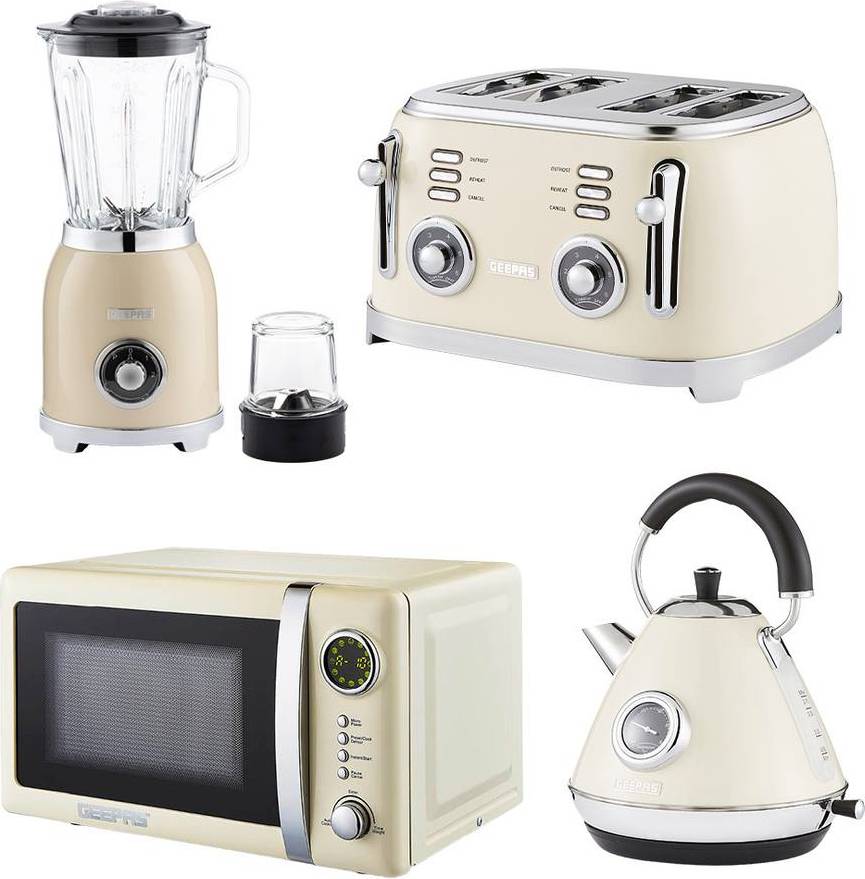 Kettle & 4 toaster & microwave Geepas RetroVive Kitchen Set with Kettle Toaster