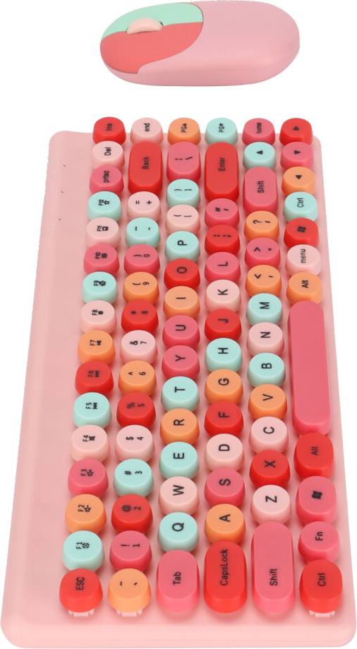Wireless 86-Key Colorful Keyboard Mouse Combo