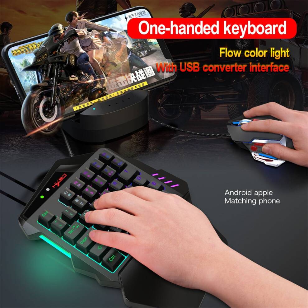 Mini One-Handed Gaming Backlit Keyboard Set