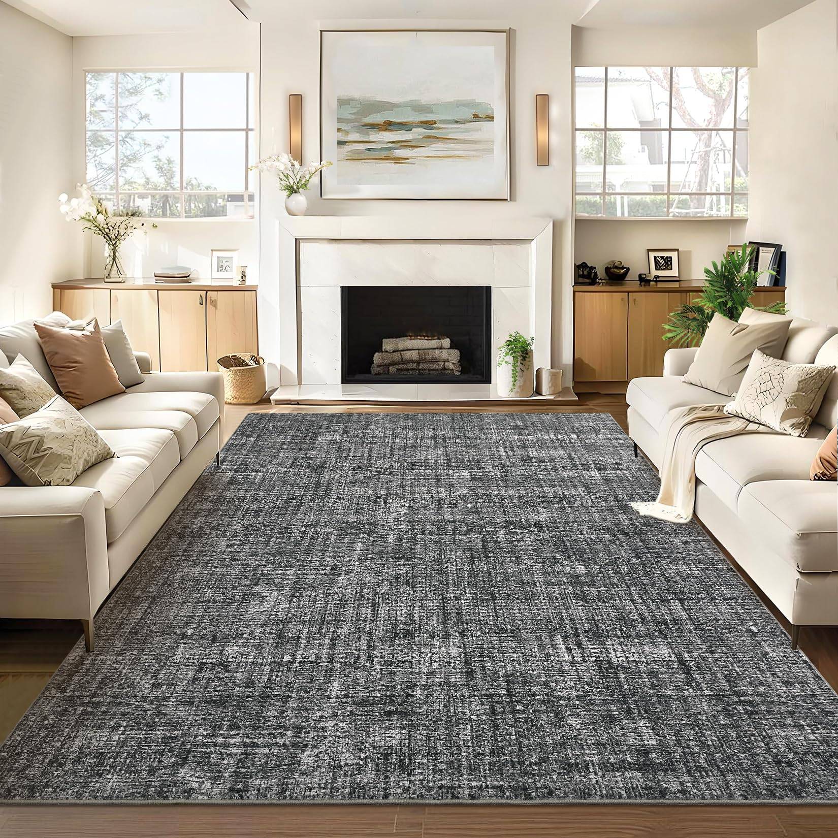 Washable rugs Garvee Washable 5x7 Area Rug Solid Color