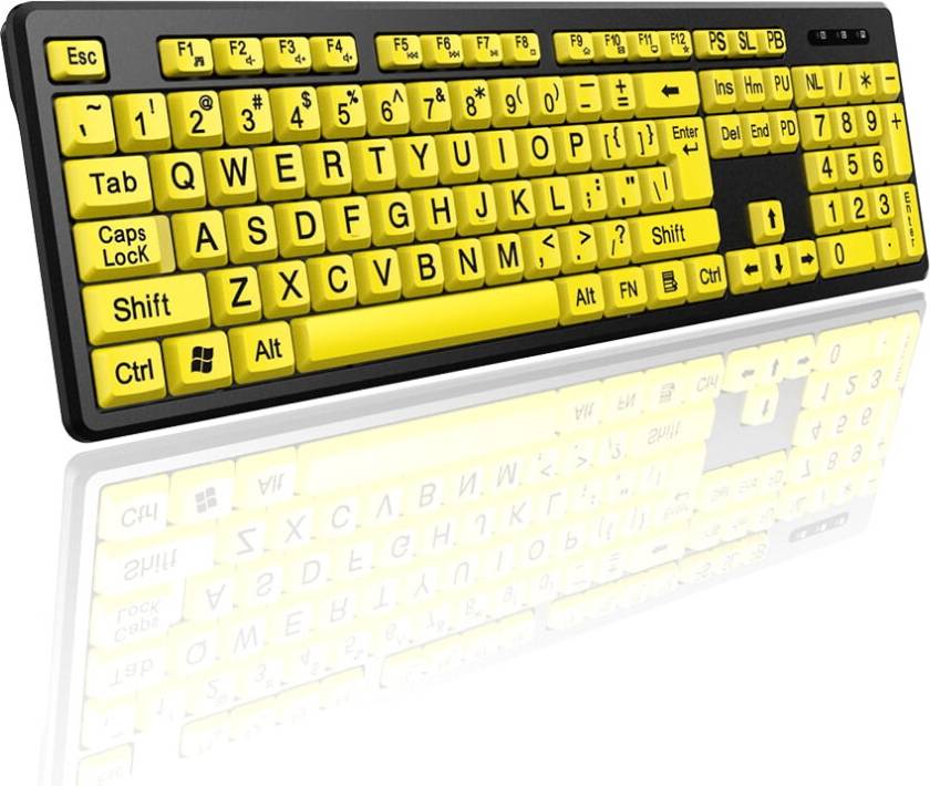 High Contrast Wired Keyboard USB
