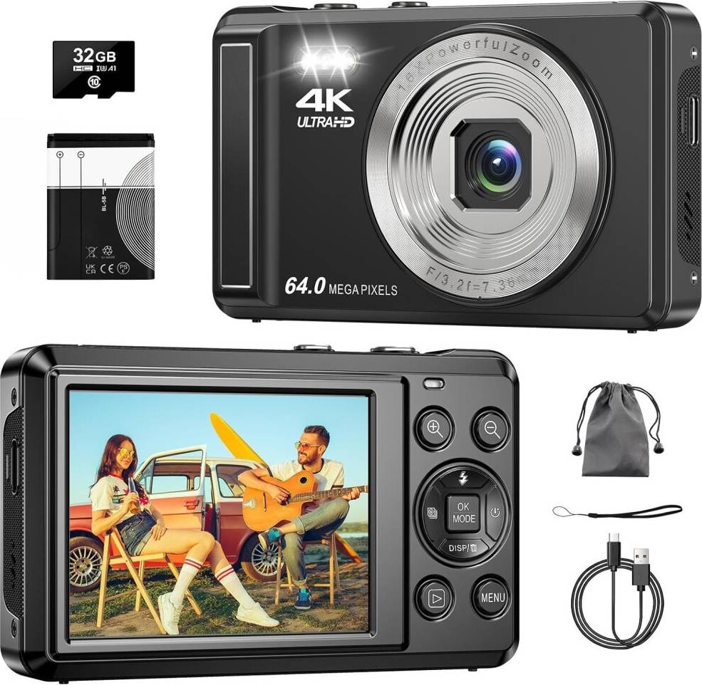 4K Digital Camera 2.8 Inch 64MP UHD