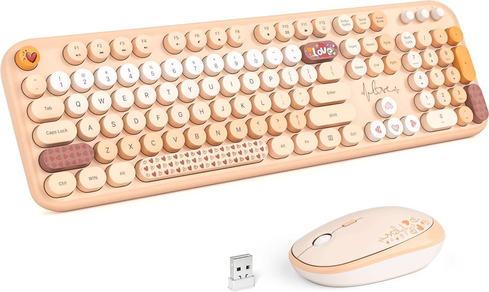 Keyboard and mouse Retro 2.4GHz Wireless Keyboard Mouse