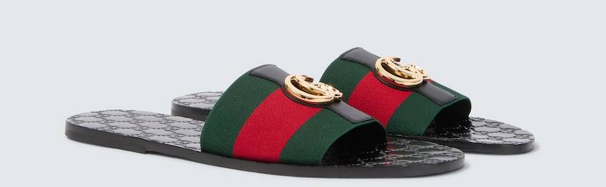Gucci Riviera GG Leather Slides - Multicoloured