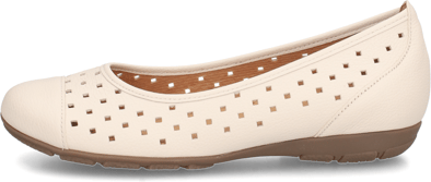 Gabor Ruffle Cut-Out Leather Pumps - Cream