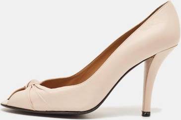 Peep Toe Pumpar Läder - Rosa