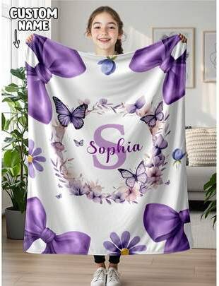 Shein Customized Text Pattern Pattern Blanket Blankets Multicolor (200x)