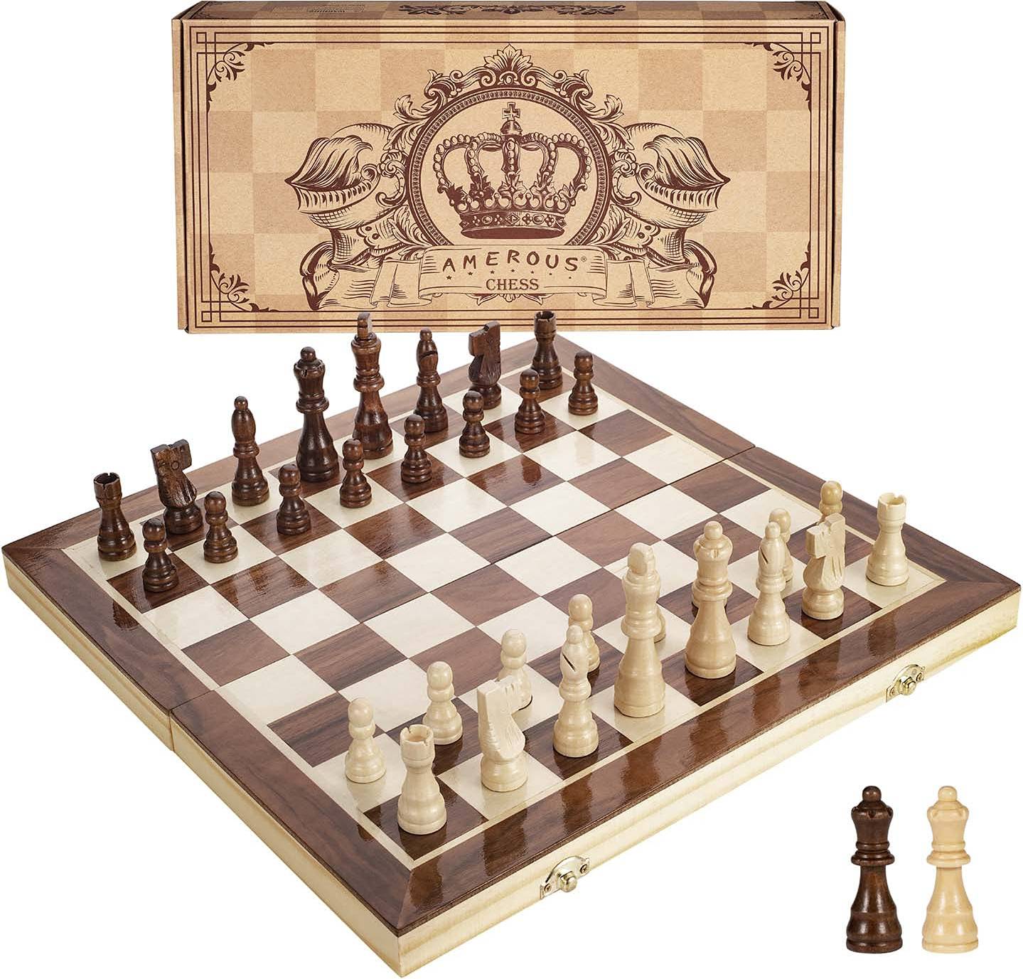Chess set Afoxsos 15 Inch Magnetic Wooden Chess Set