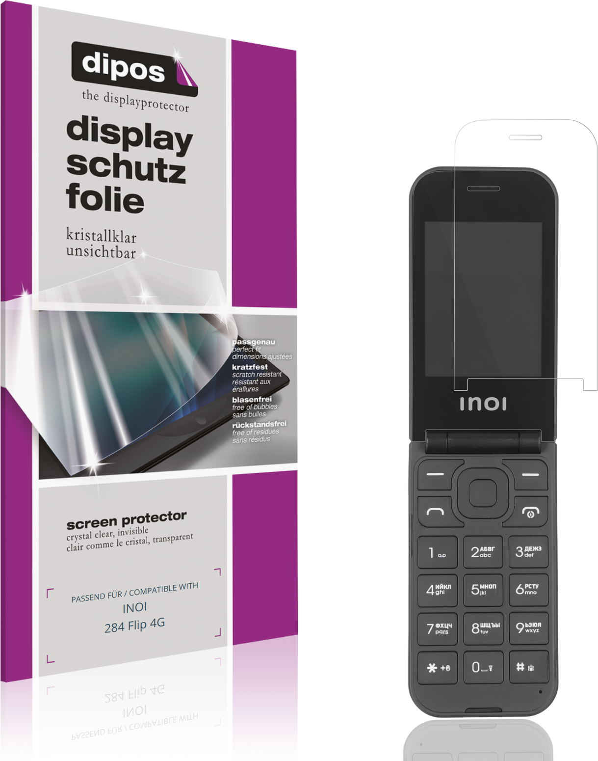 Dipos Screen Protector For Inoi 284 Flip 4G