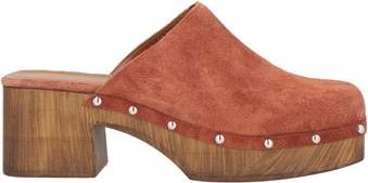 Woman Mules Clogs Leather - Rust