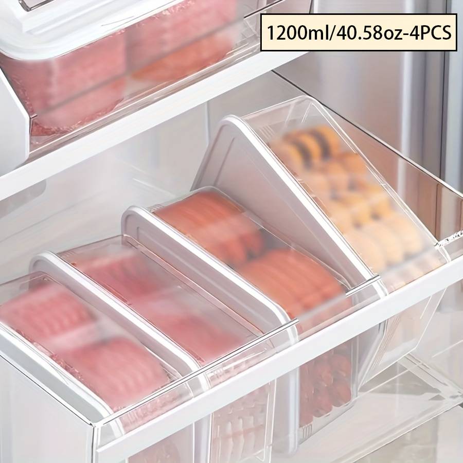 Temu Freezer Storage Containers With Lids Food Container 4pcs