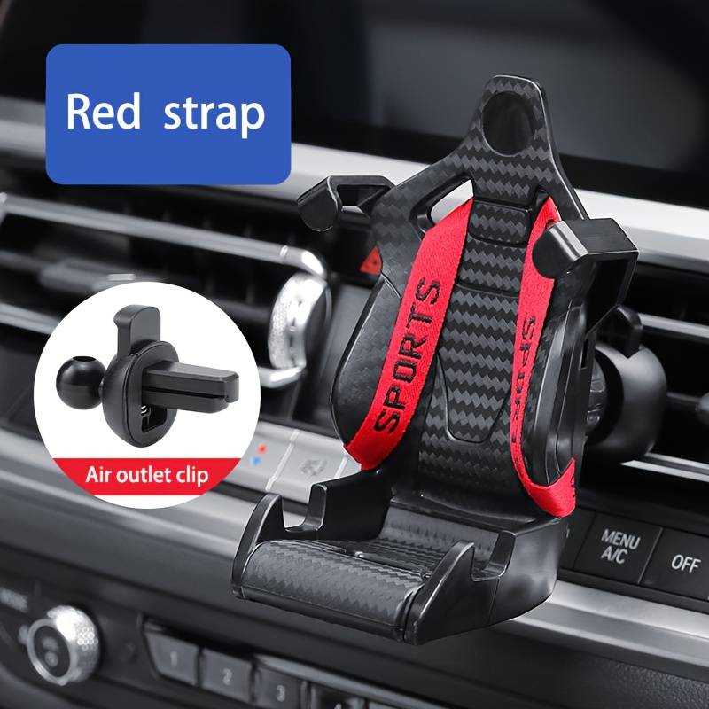 Racing seat Temu Carbon Fiber Pattern Racing Seat Style Phone Holder