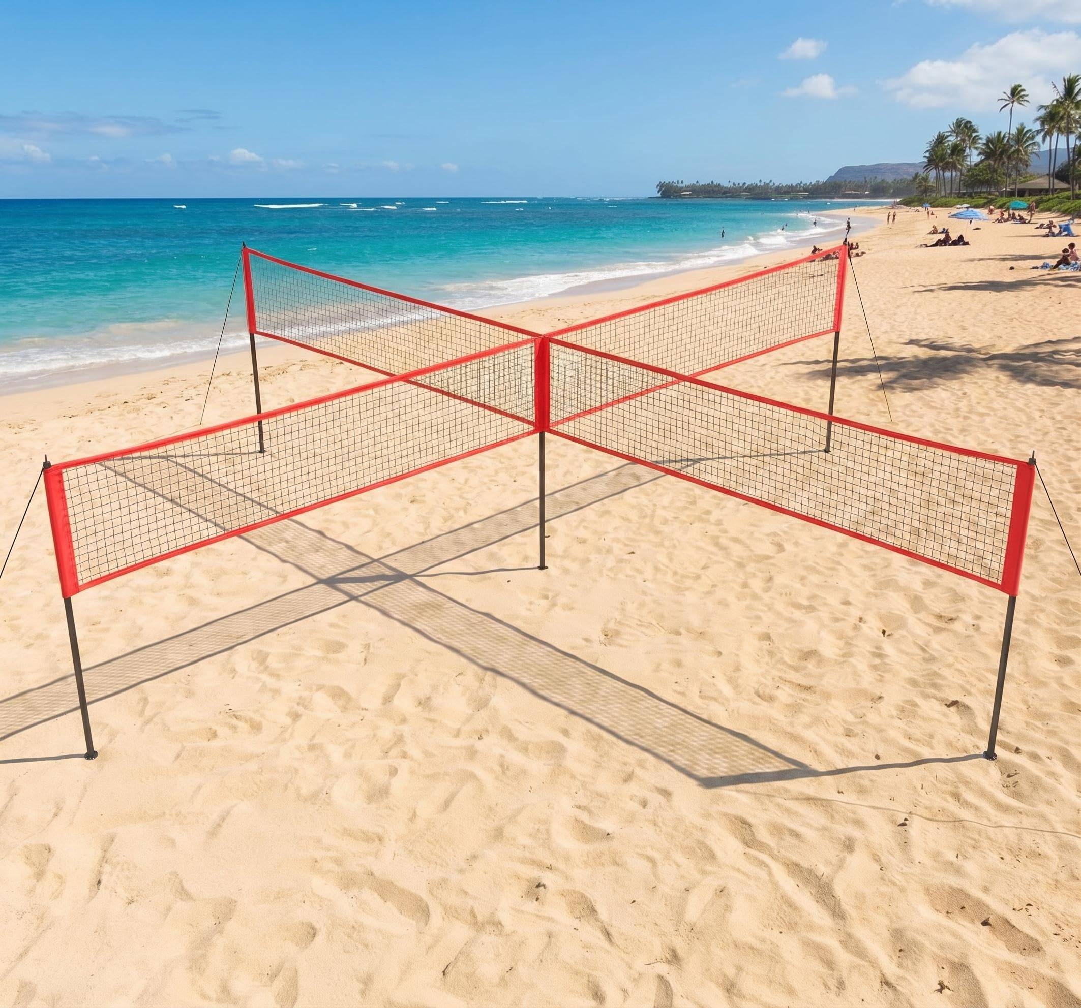 Volleyball net Garvee 4 Square Volleyball Net Set