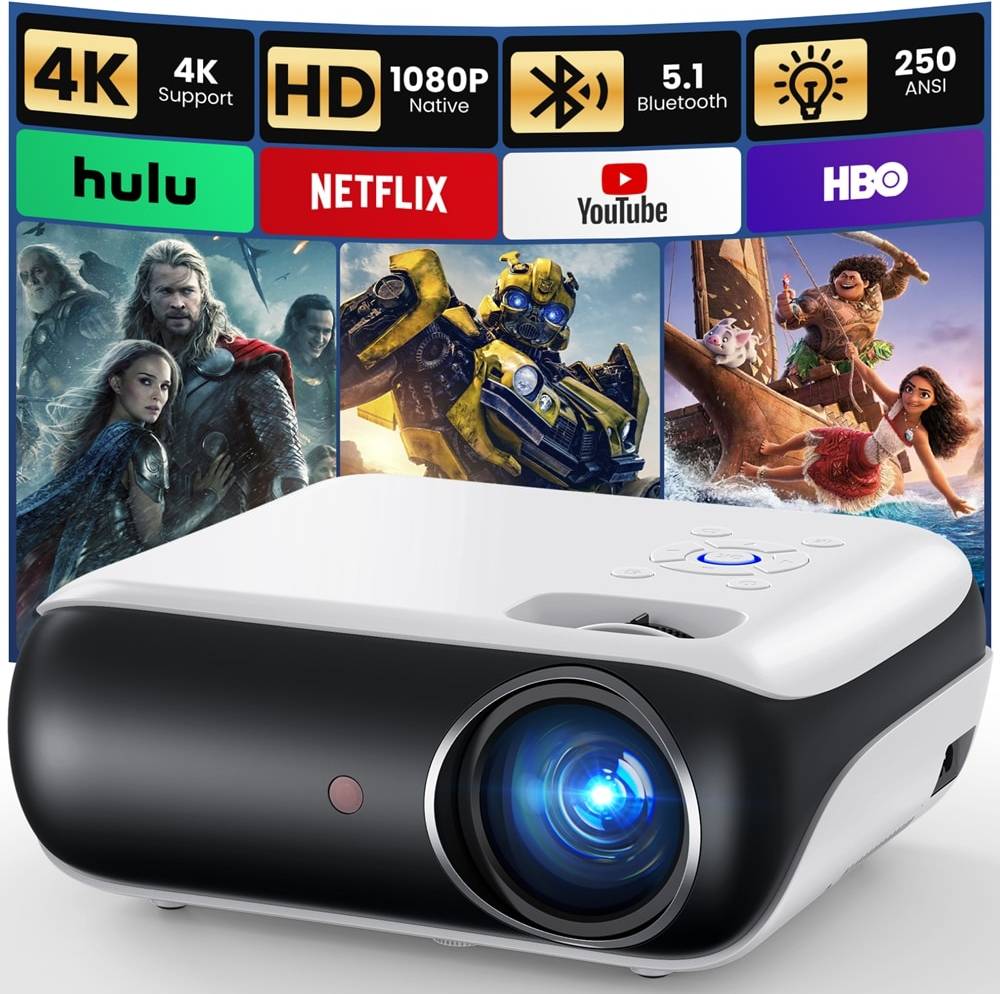 Mini projectors Happrun Native 1080P Bluetooth Mini Projector
