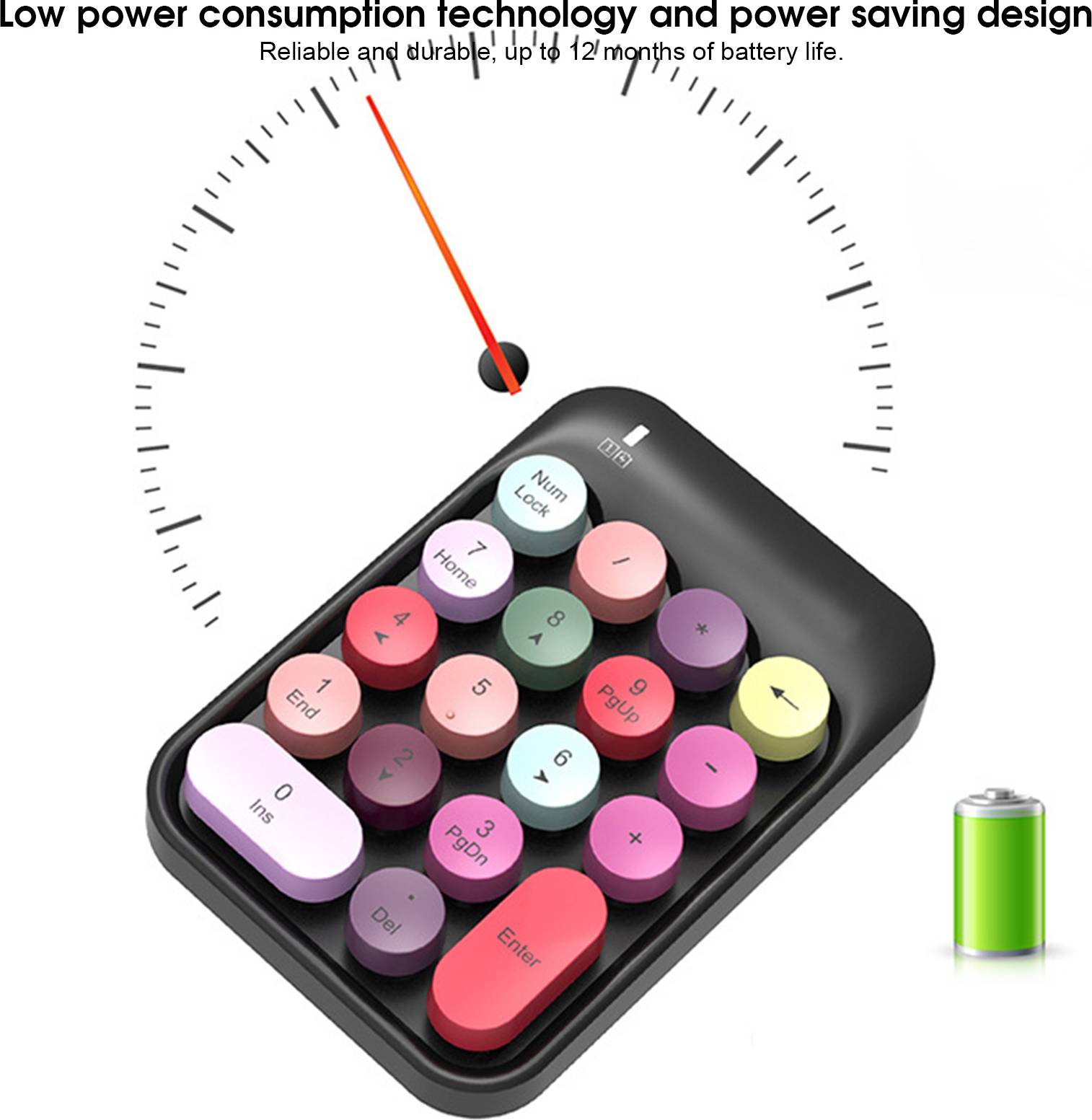 Wireless Numeric Keyboard Chocolate Keycap