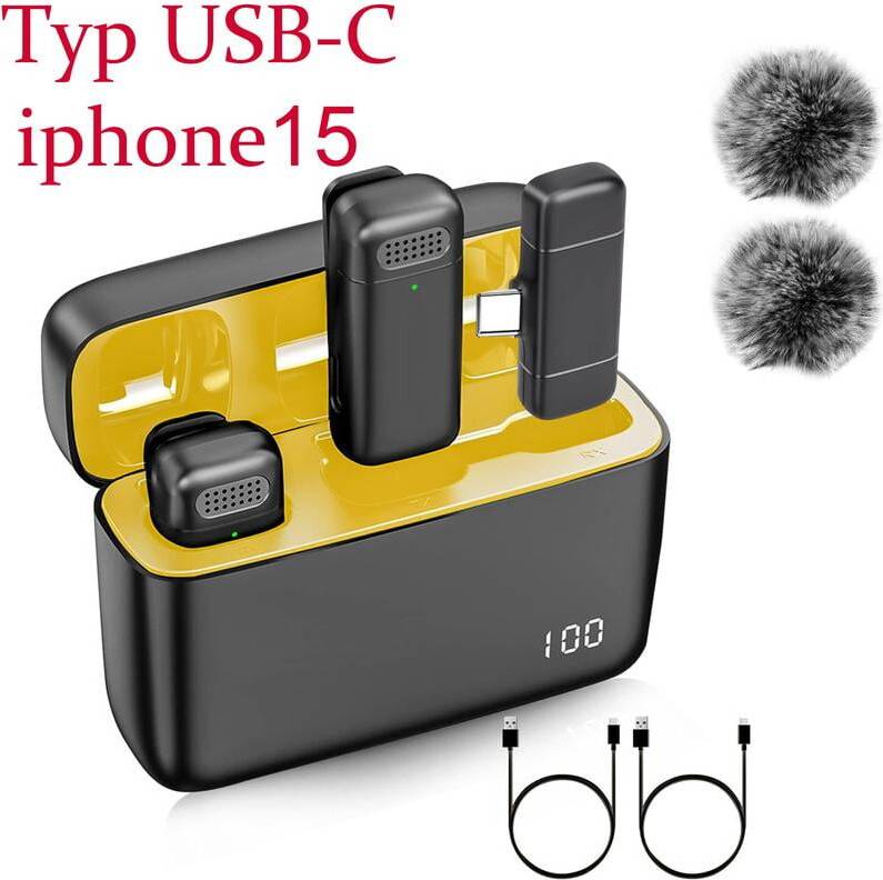 Microfono Lavalier Wireless Doppio Microfono