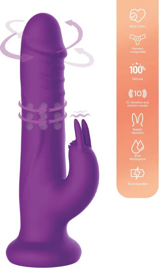 Playhouse Rotating Beads Rabbit Vibrator Purple