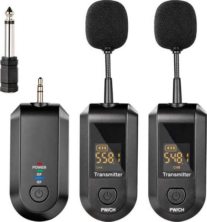 Kepptory Kit Microfono Lavalier Wireless 2.4G Display Digitale LED