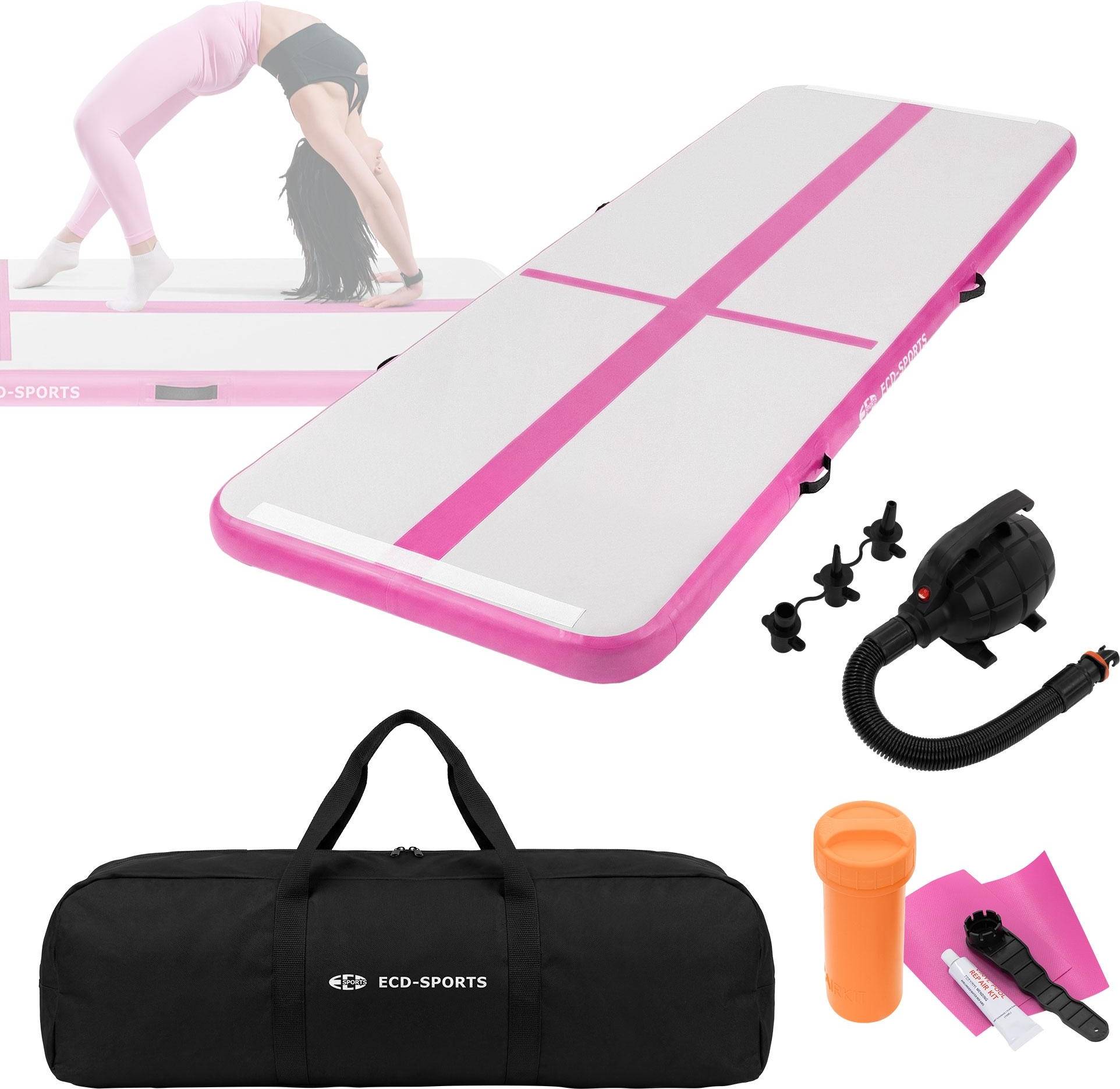 Gymnastics mat ECD Germany Inflatable Gymnastics Mat Airtrack 3m Pink