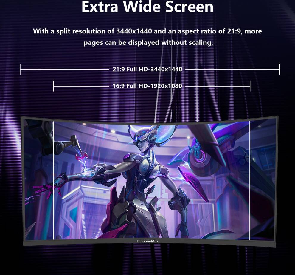 CronusPro 34 Inch Ultrawide Curved Gaming Monitor