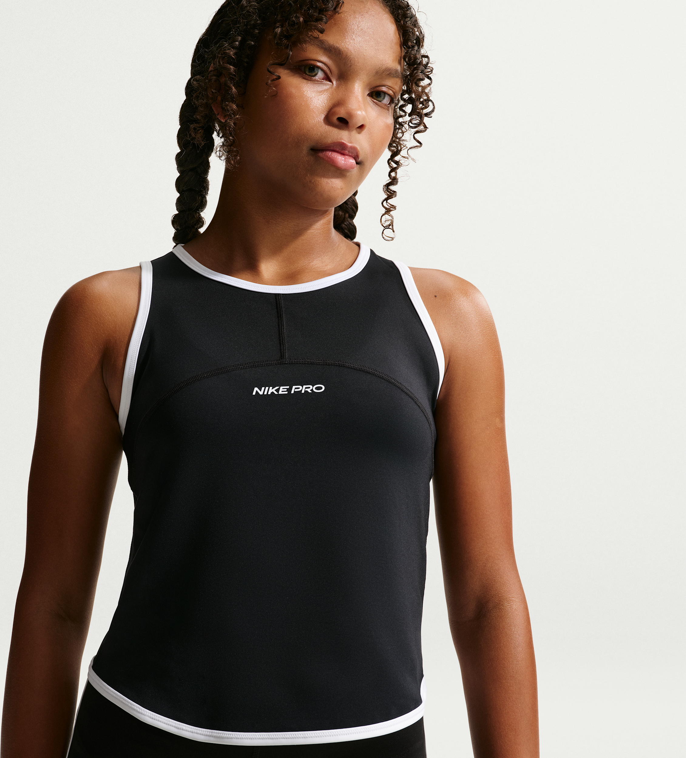 Nike Pro Dri-FIT Tanktop Til Piger - Sort