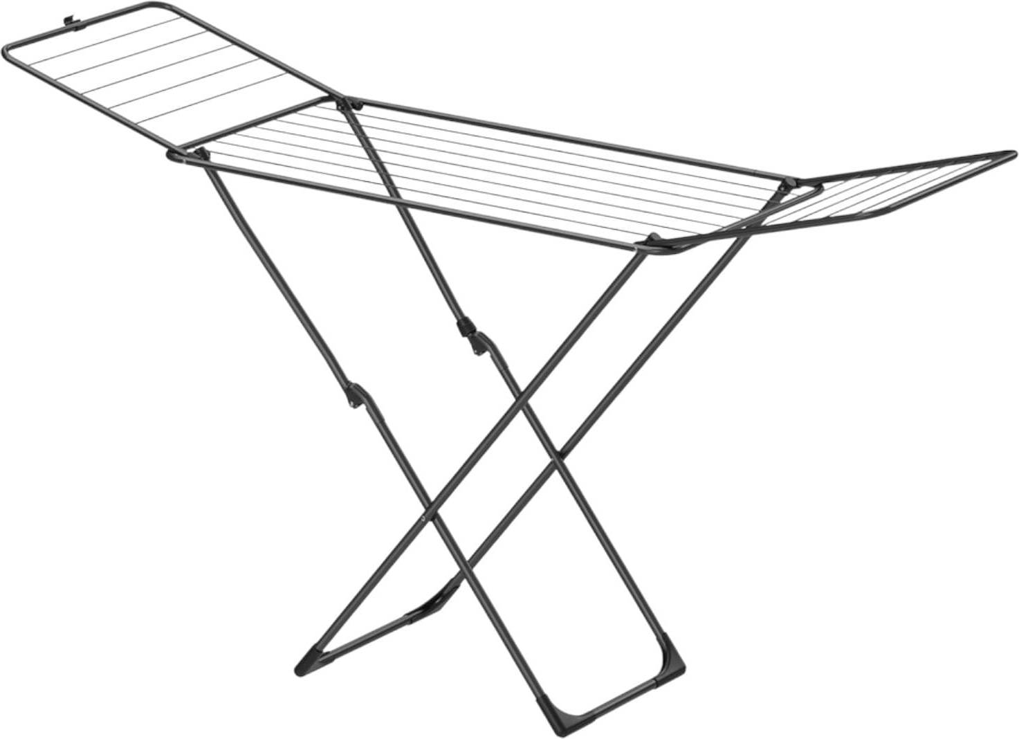 Laundry drying rack foldable SlickBlue Foldable Laundry Drying Rack 71.7 Inch W Steel Indoor Outdoor Clothes Rack -