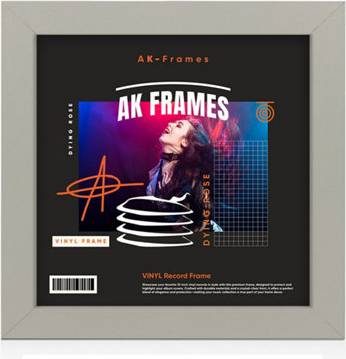 12X12 Inch Light Grey Vinyl Record Frame