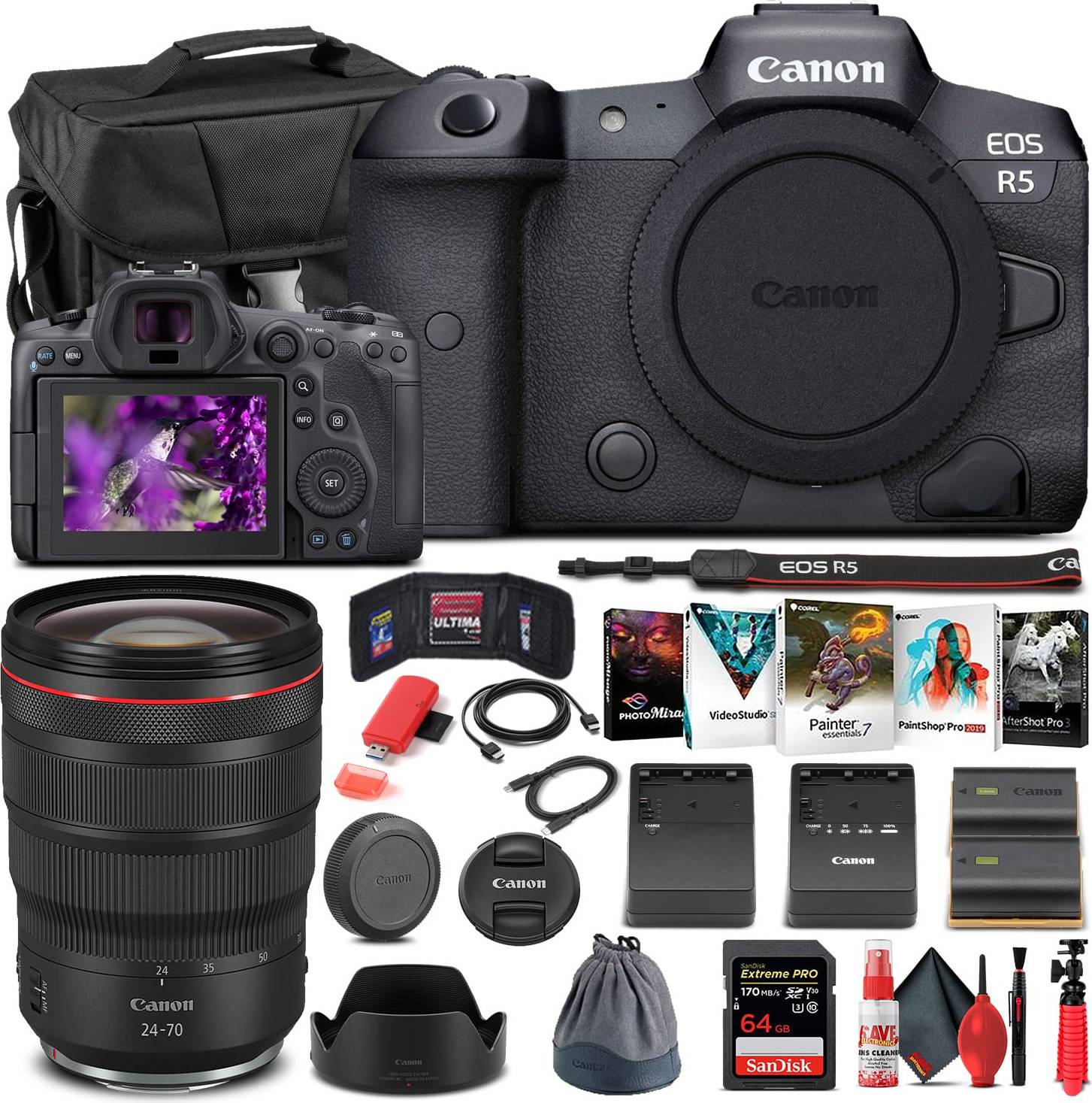 Canon eos r5 Canon EOS R5 Mirrorless Camera Body Only Basic Bundle