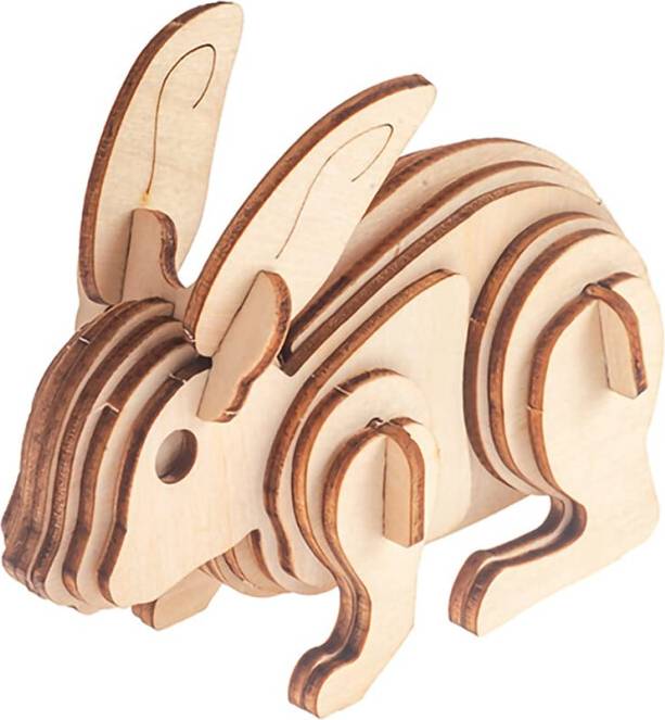 3D Wooden Rabbit Puzzle Kit