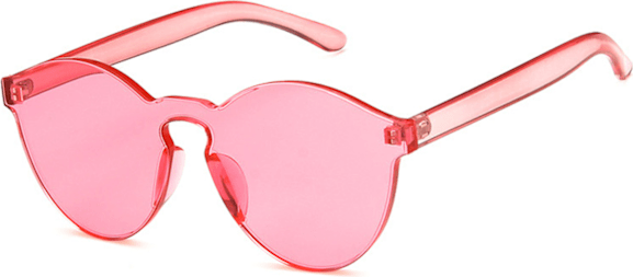 Pink Transparent Rimless Sunglasses - Pink