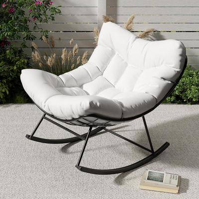 Papasan Outdoor Papasan Rocking Oversized Rattan Chair