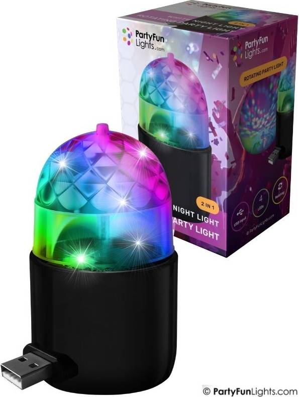 Party Fun Lights USB Discokula LED Festljus Roterande