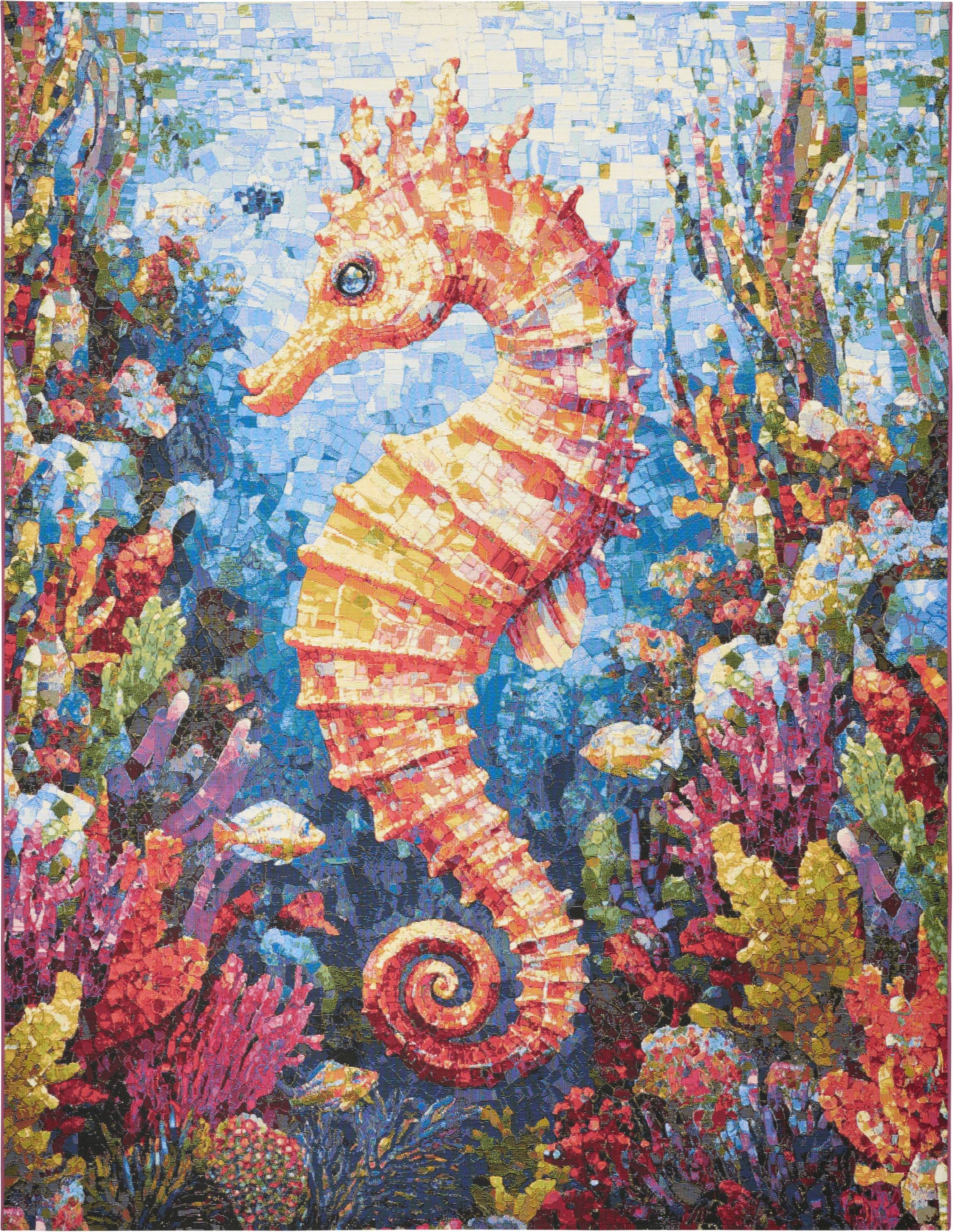 Nourison Color Splash Multicolored Graphic Area Rug 8 x 10 ft Multicolor 8x"