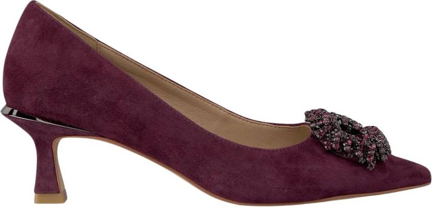 Alma en Pena Rhinestone Clasp Pointed Toe Pump Skor Läder - Rhinestone-Clasp
