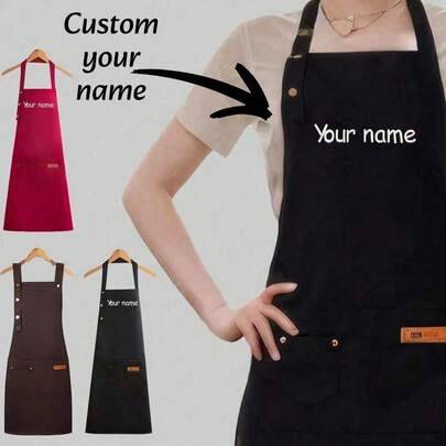 Shein Customized Cooking Can Print Apron Multicolor