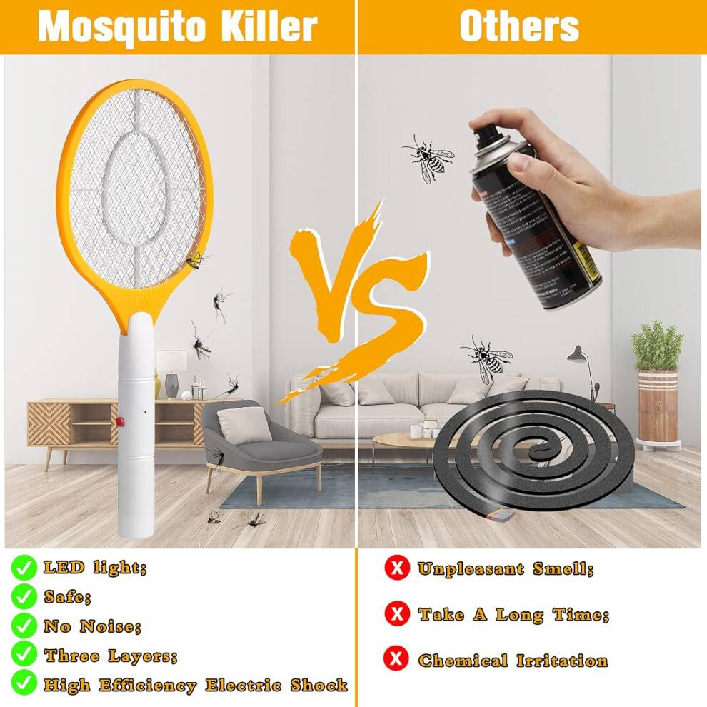 Electric Fly Swatter Insect Trap Racket
