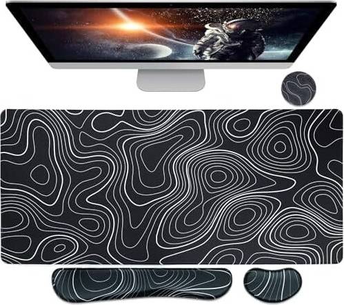 Gaming Desk Pad Set Wrist Rests Coaster