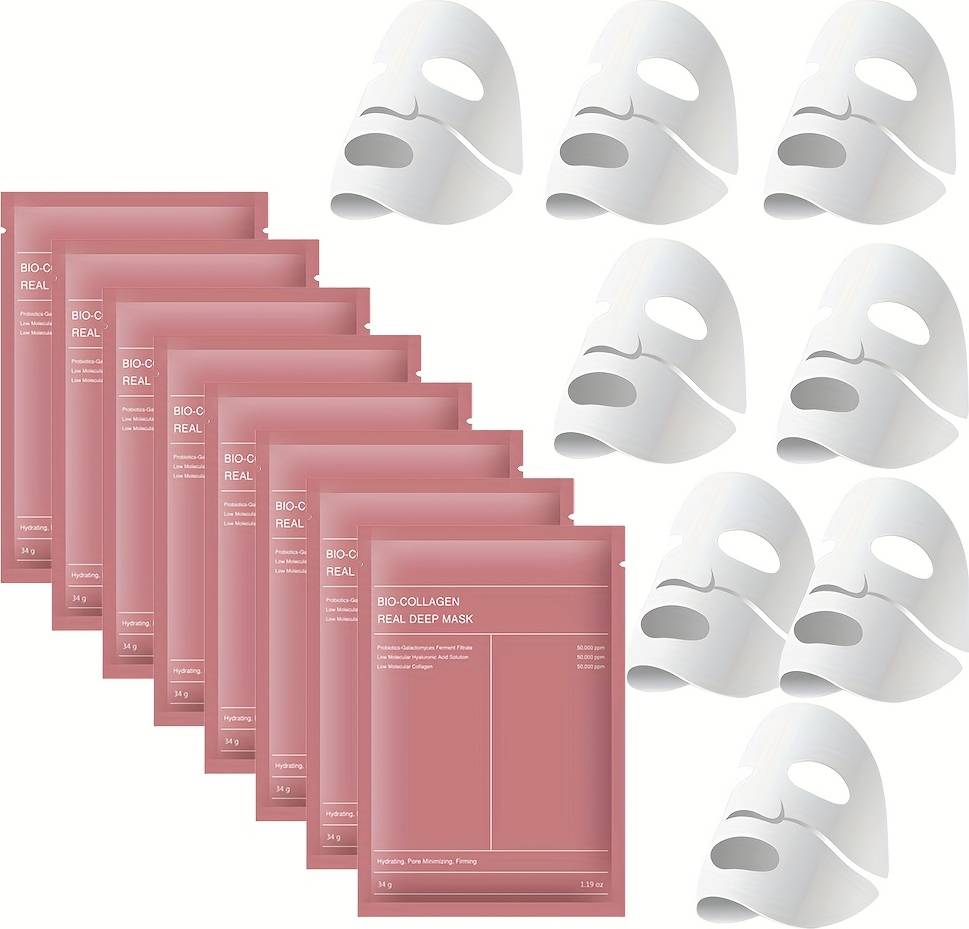 Temu 8pcs Absorbable Bio-Collagen Protein Mask