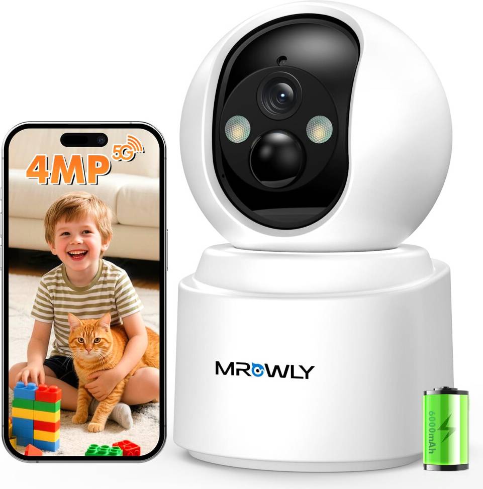 Battery operated security cameras Mrowly Battery Operated Indoor Camera 2.5K 4MP
