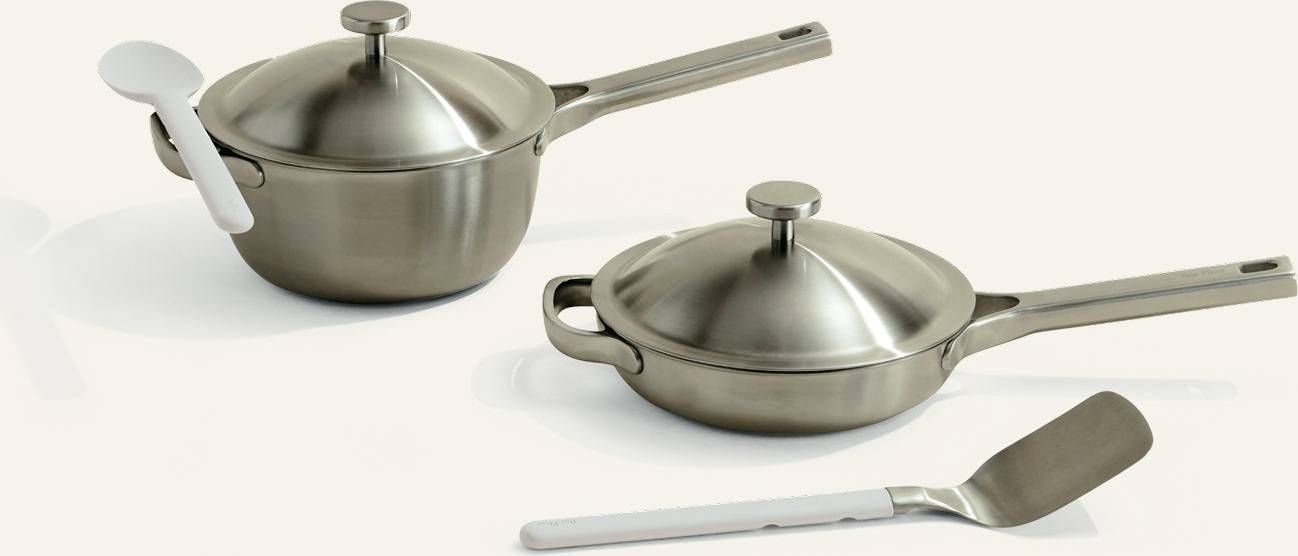 Our Place Titanium Pro Mini Duo Brushed Cookware Set