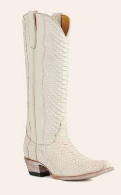 White western boots Python White Exotic Snip Toe Western Boots