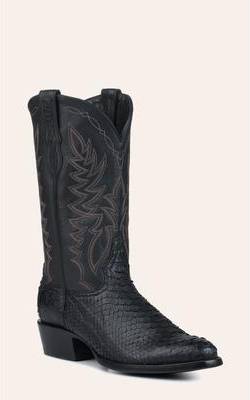 Cowboy boots for men Python R Toe Exotic Cowboy Boots - Black