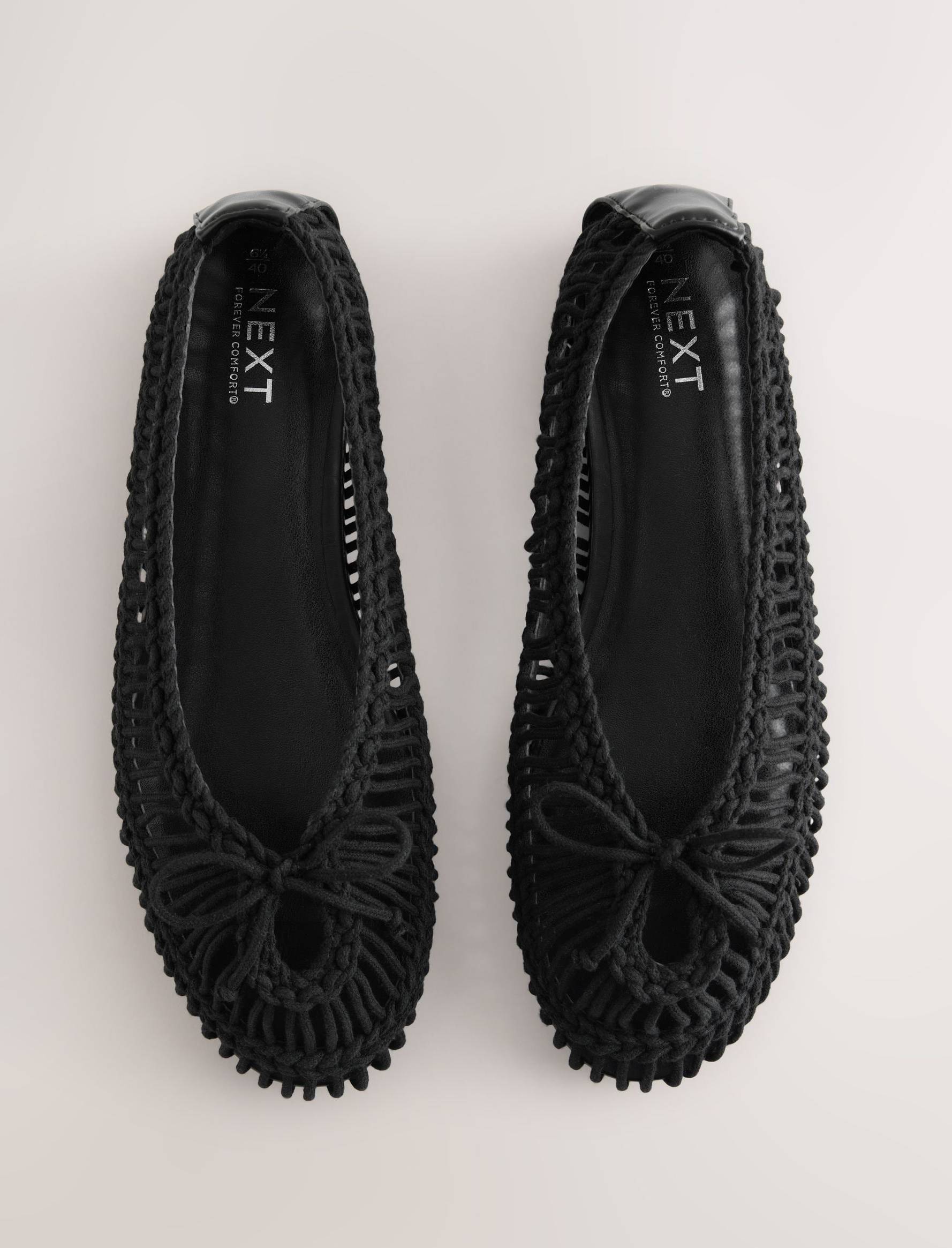 NEXT Forever Comfort Round Toe Rope Ballet - Black