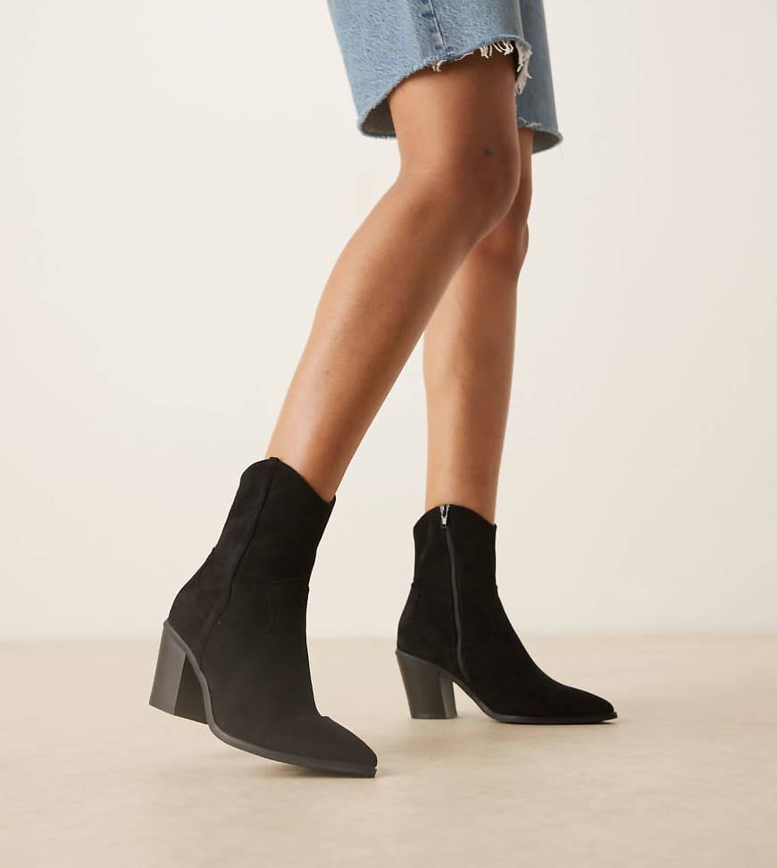 Western boots ASOS DESIGN Rational Heeled Western Boots - Black