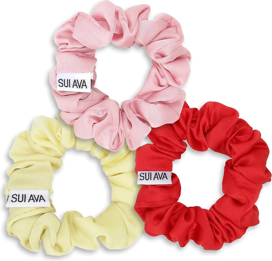 Sui Ava 3-Pack Ruched Ribbon Scrunchies Multi Patterned