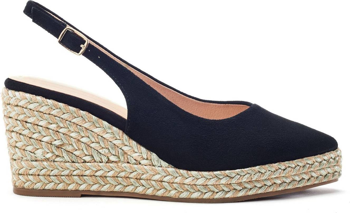 Moda In Pelle Black Kassani Metallic Raffia Wedge Shoes