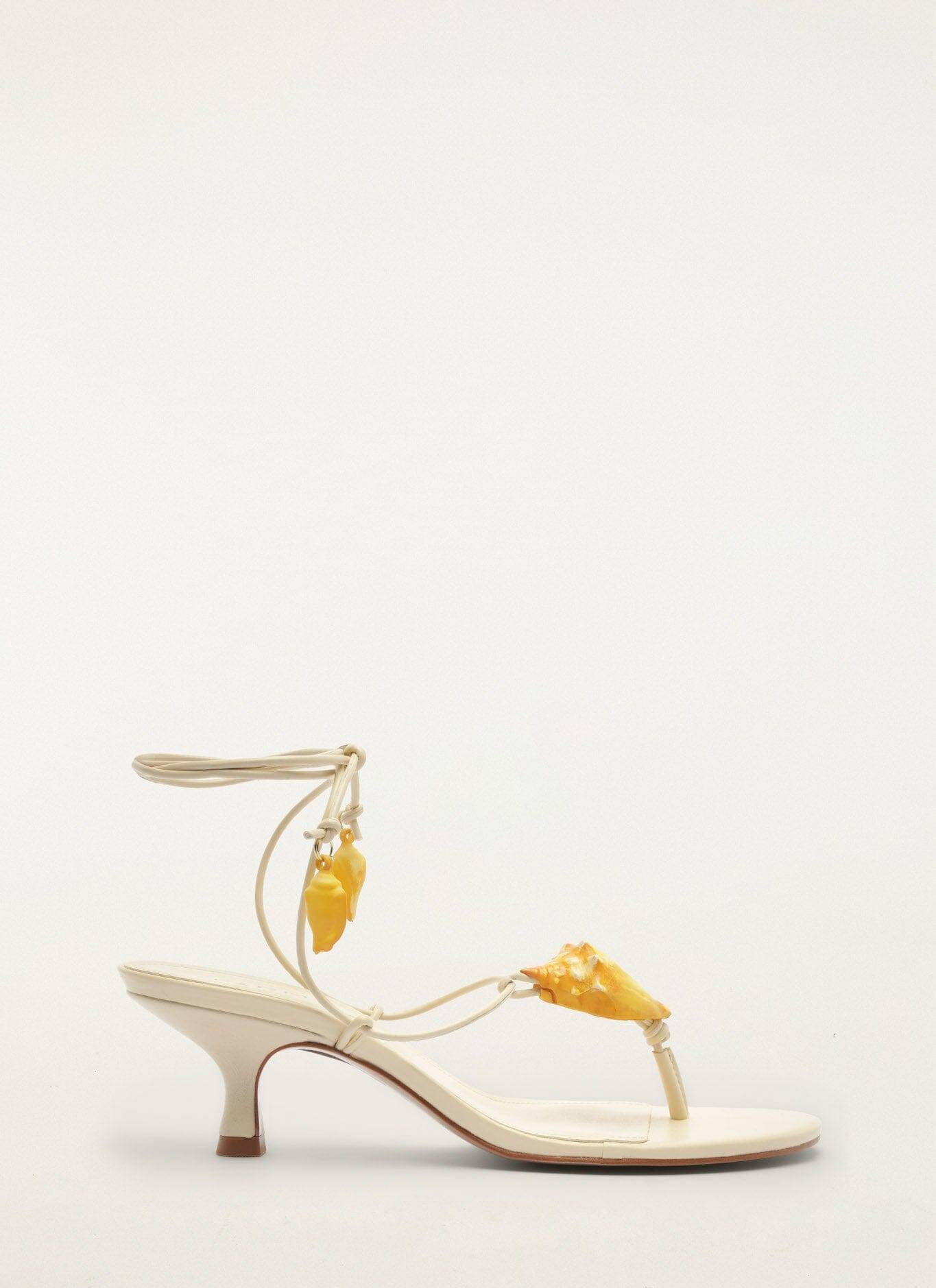 Farm Rio Shell Kitten Heel Ivory
