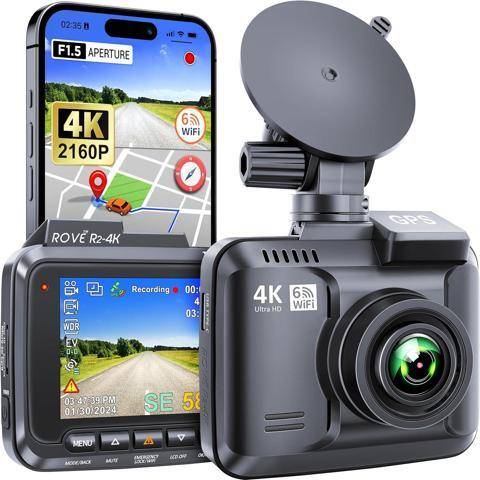 Dash camera 4k ROVE R2-4K WiFi 6 GPS Dash Camera
