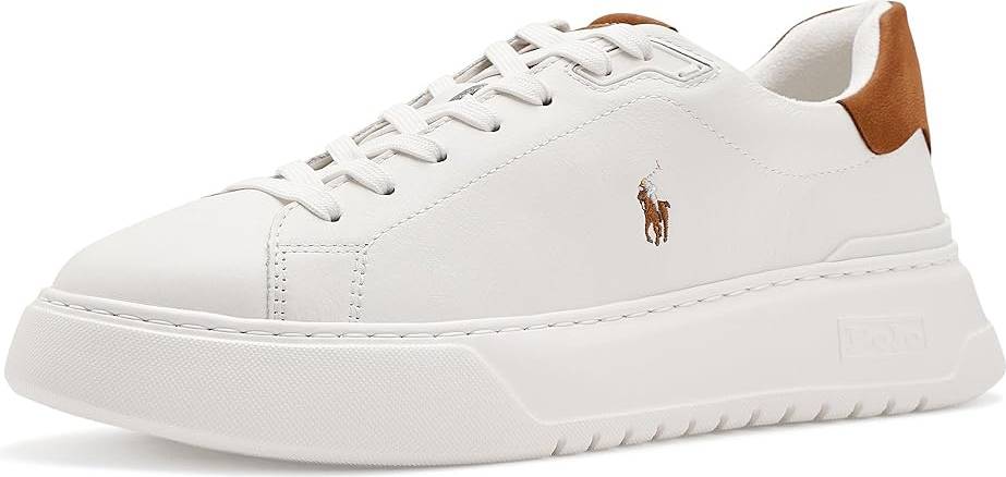 Polo Ralph Lauren Rlite Court Tumbled Leather Sneaker - White